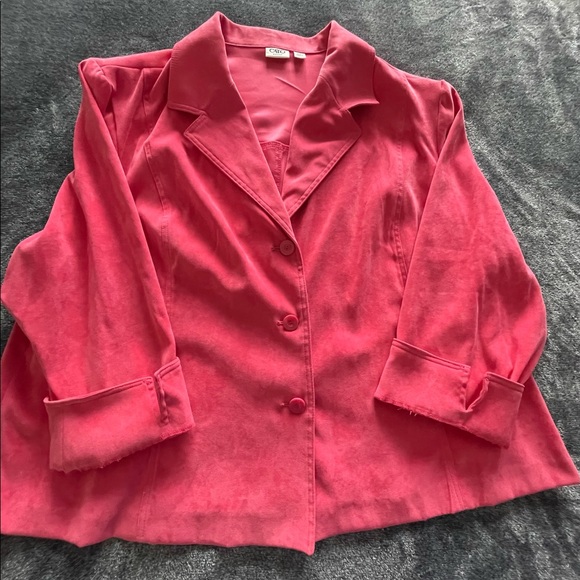 Jackets & Blazers - Cato Jacket Women's 24W Red Collared 3/4 Sleeve P